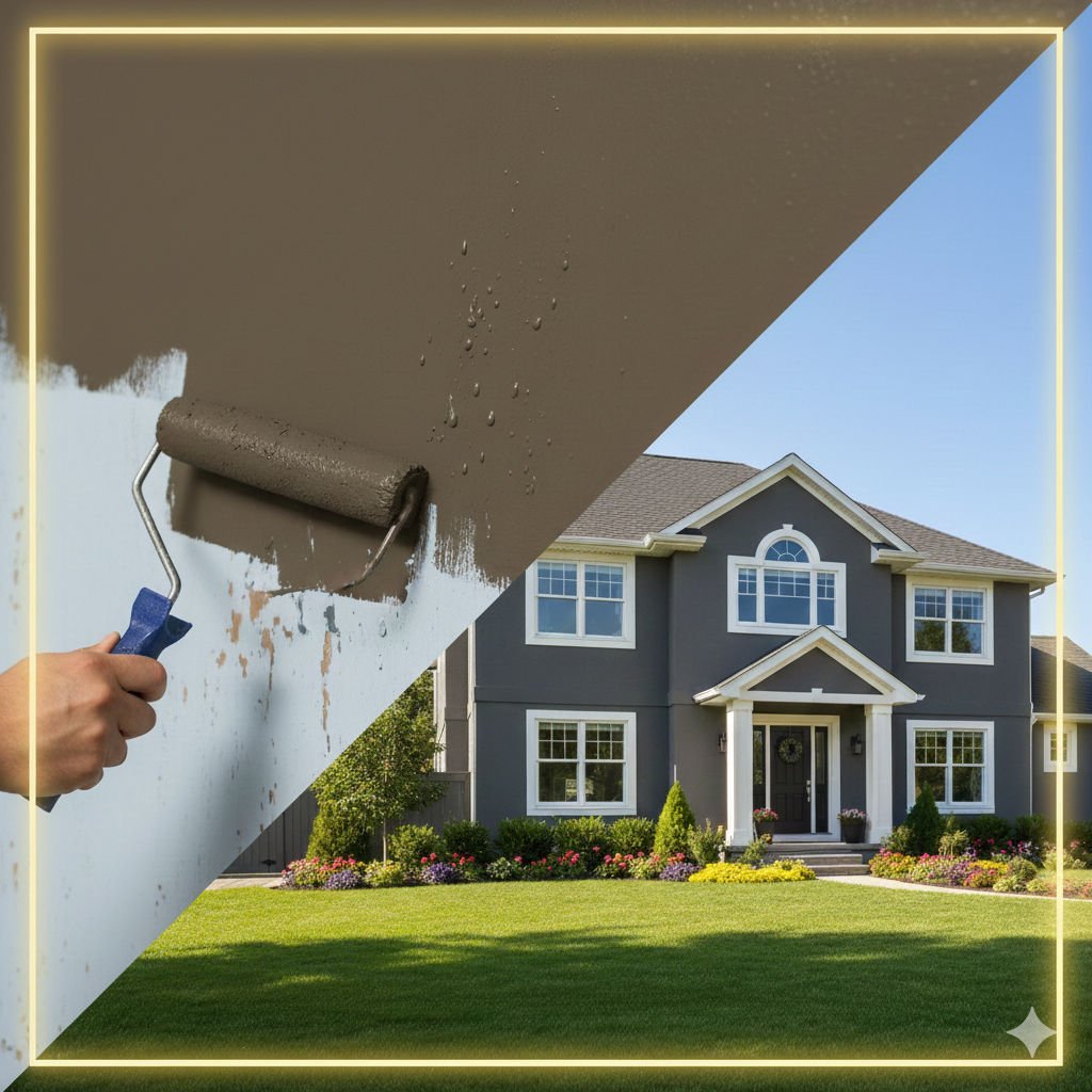 Exterior painting service - residential house painting